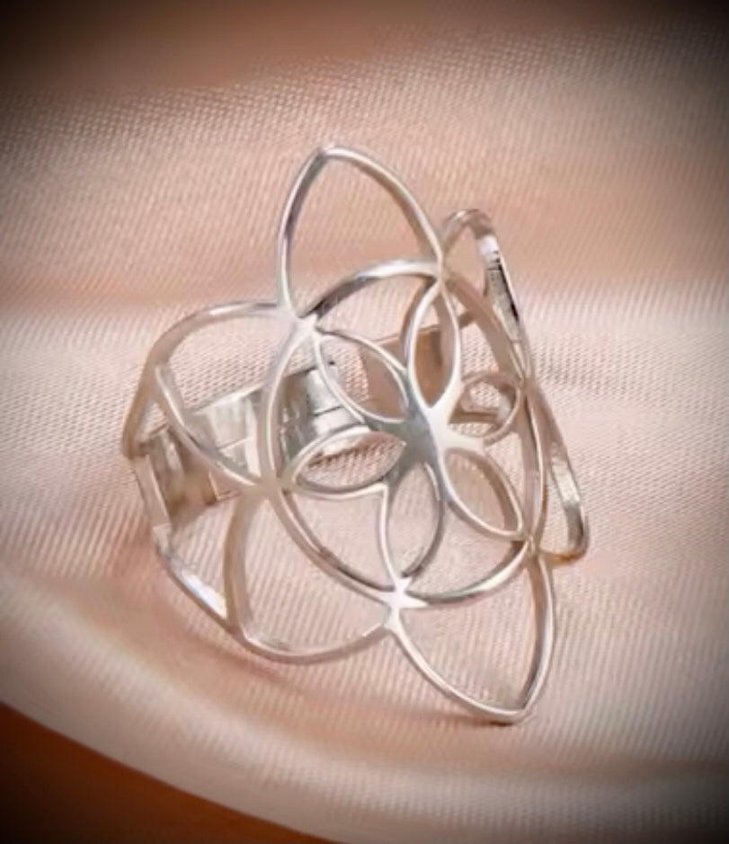 Flower of Life Ring in Silver