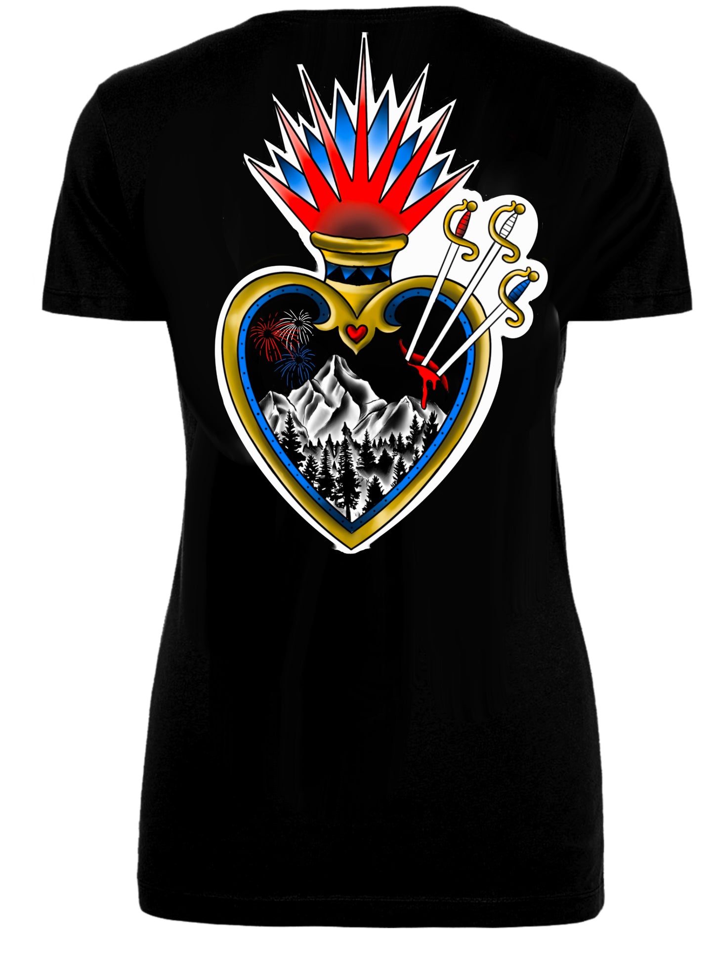 Land Of The Free Womans V-Neck Tee