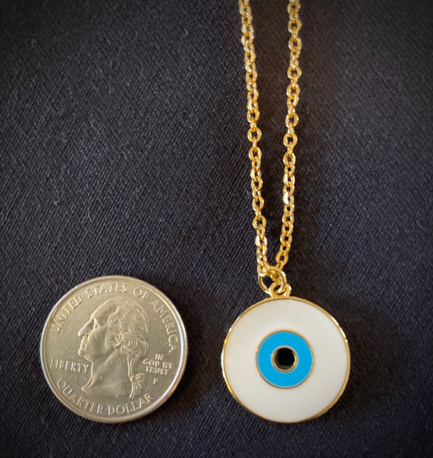Round 1” Evil Eye Pendant