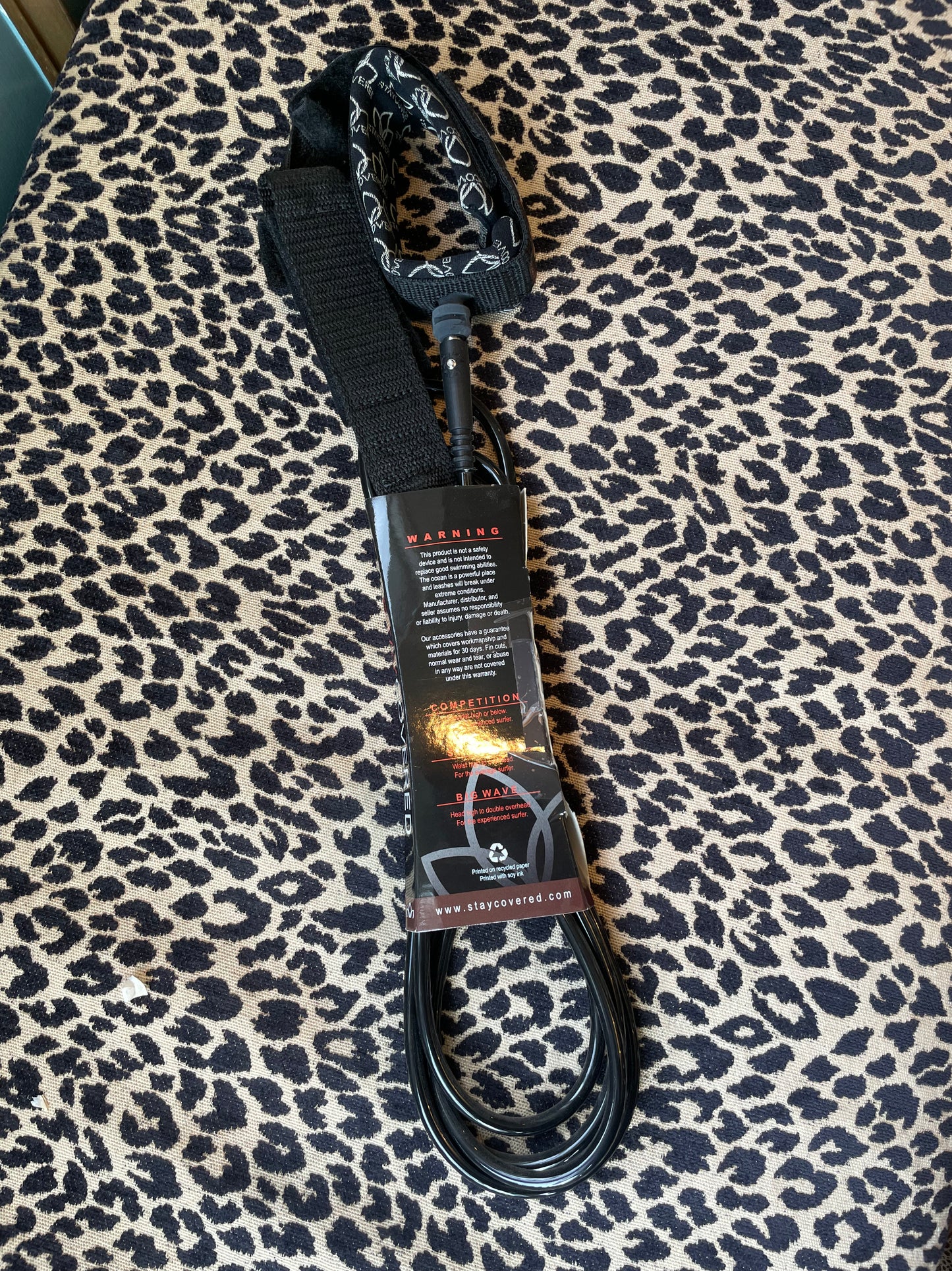 Staycovered 9' Standard Surf Leash- Black