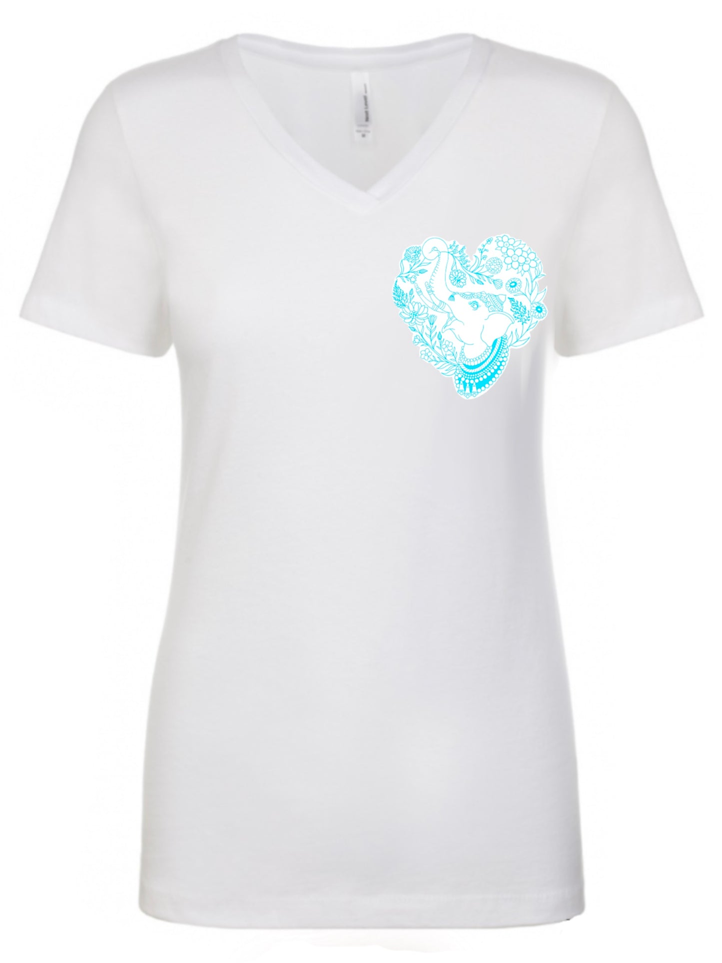 Good Luck Elephant Woman’s Fitted V-Neck Tee