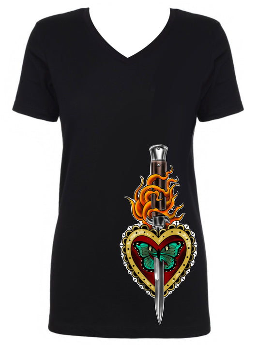 Bos-Fly Fitted Woman’s V-Neck Tee
