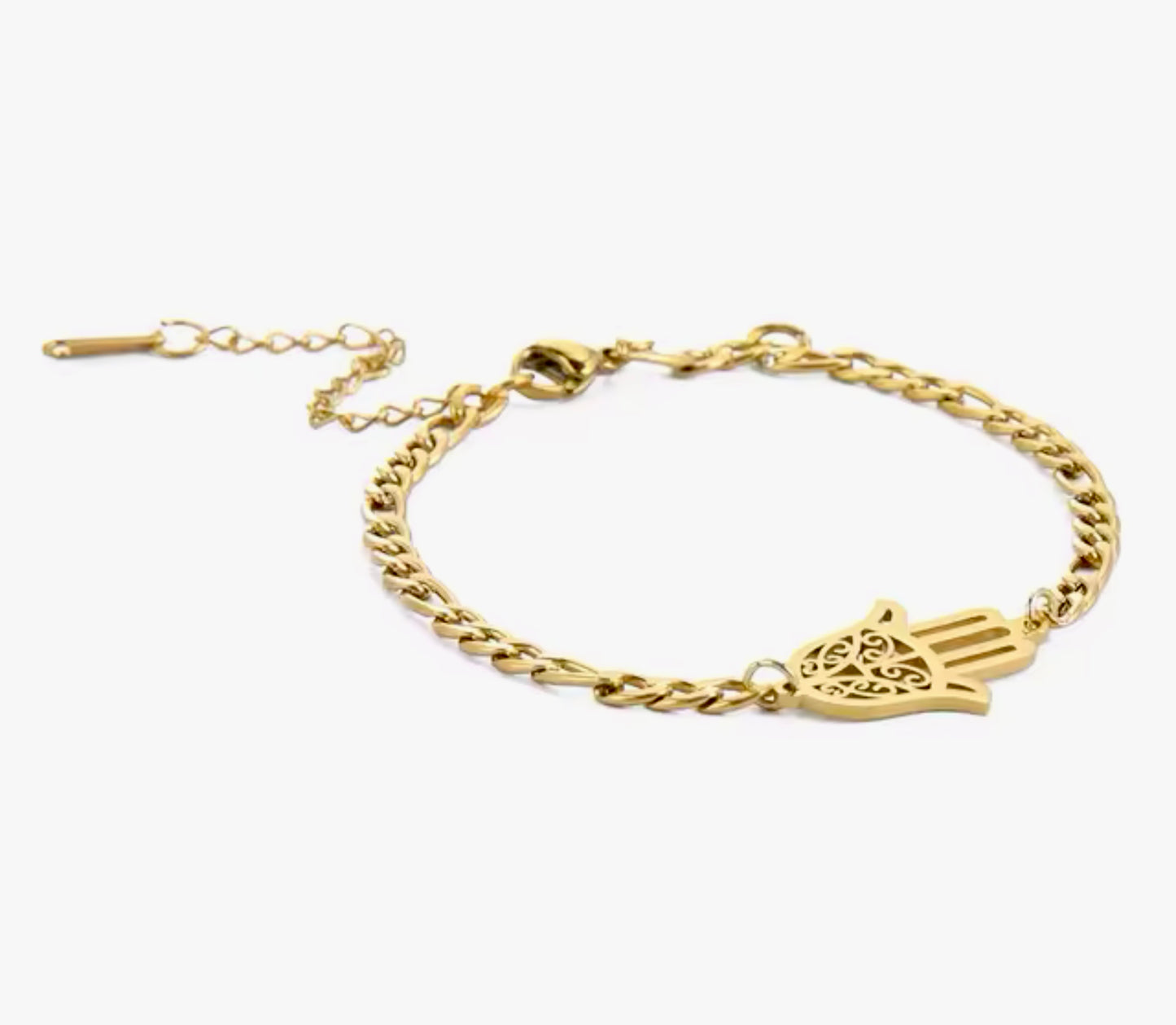 Hamsa / Hand of Fatima Bracelet in Gold or Silver