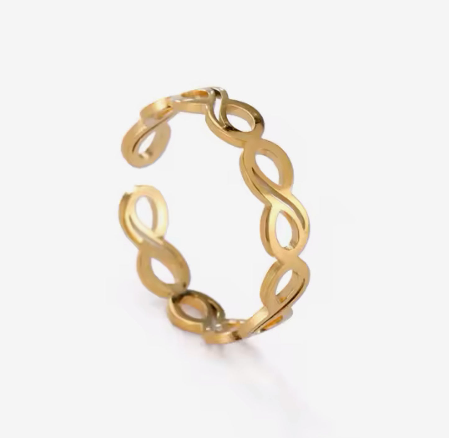 Infinity Symbol Band Ring in Silver or Gold