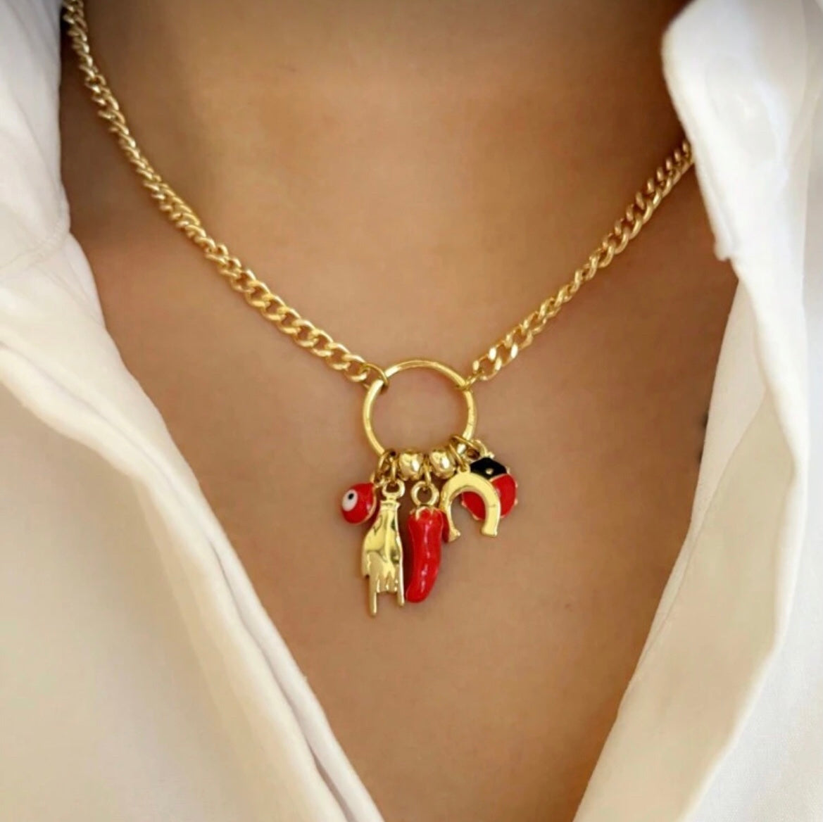 Evil Eye Protection Charm Necklace