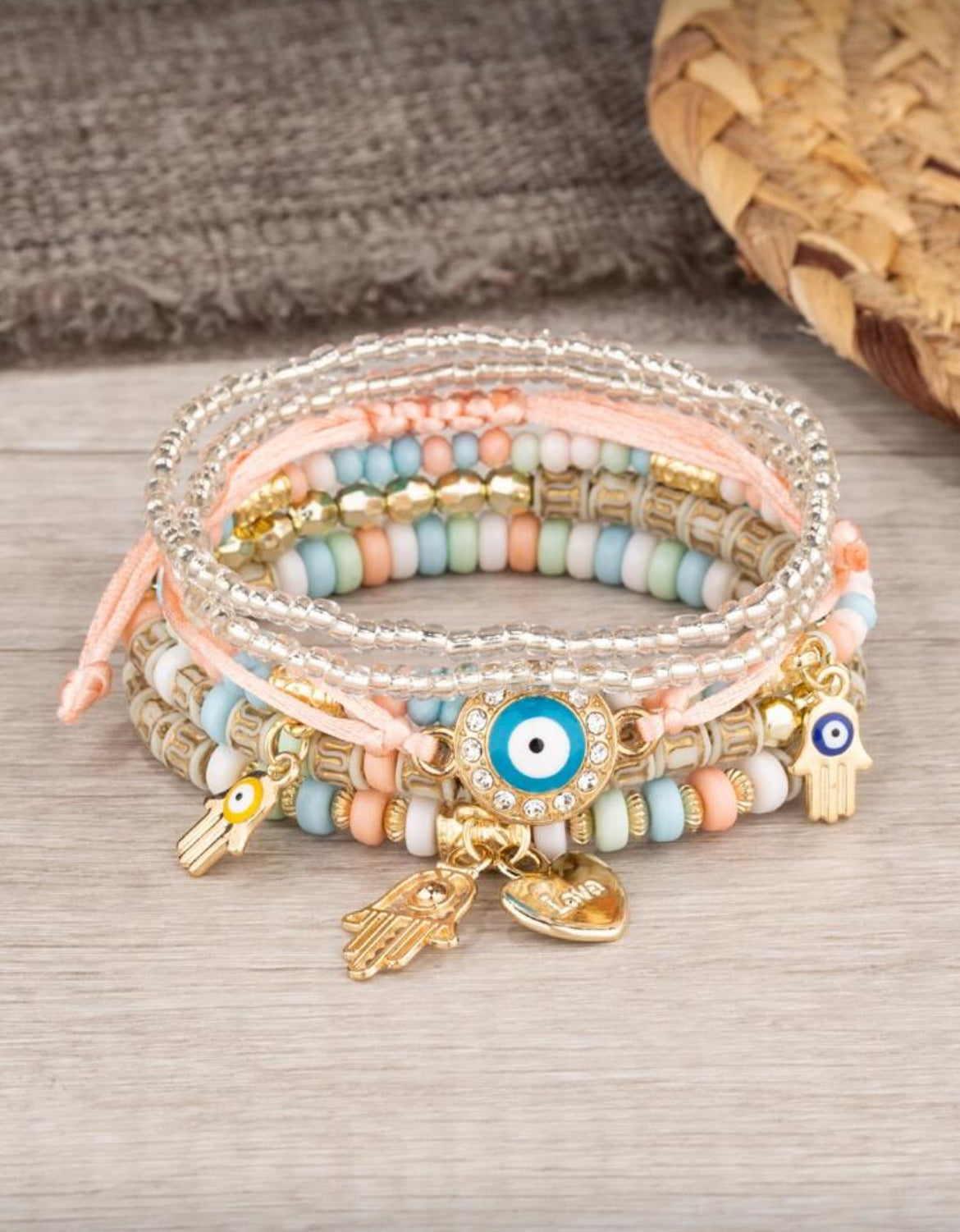 Evil Eye 6 bracelet set- multiple colors to choose from