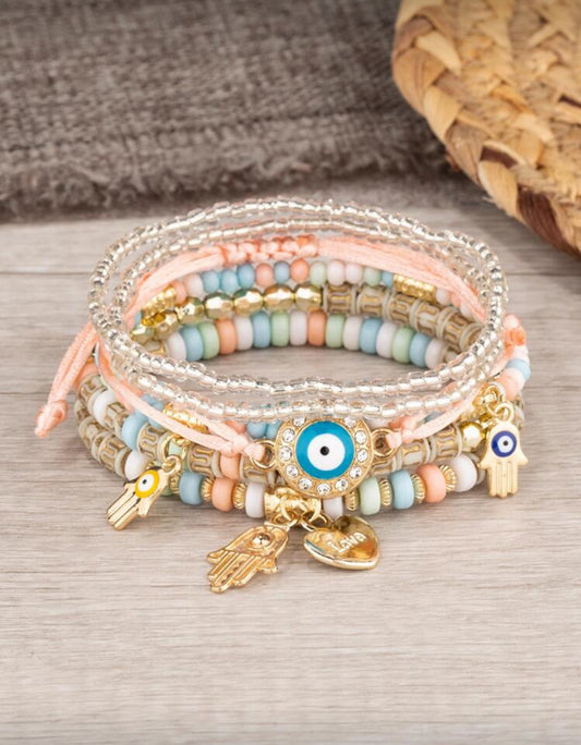 Evil Eye 6 bracelet set- multiple colors to choose from