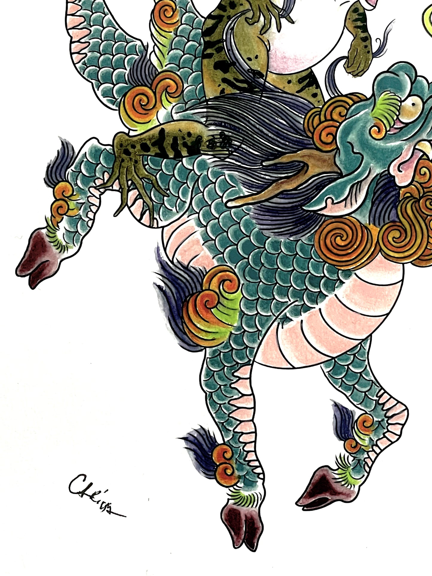 Kaeru Riding Kirin