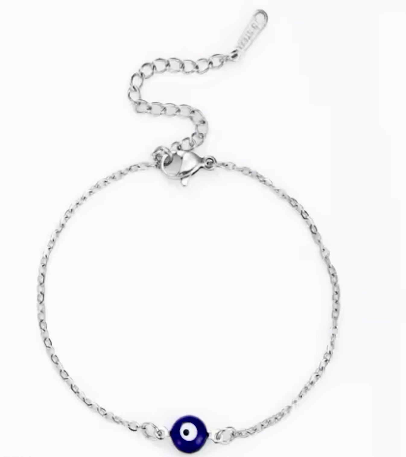Dainty Adjustable size evil eye bracelet in Silver or Gold