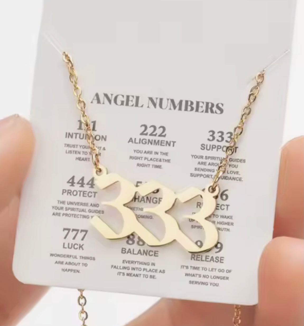 Angel Number Necklace in Silver (various styles & numbers)