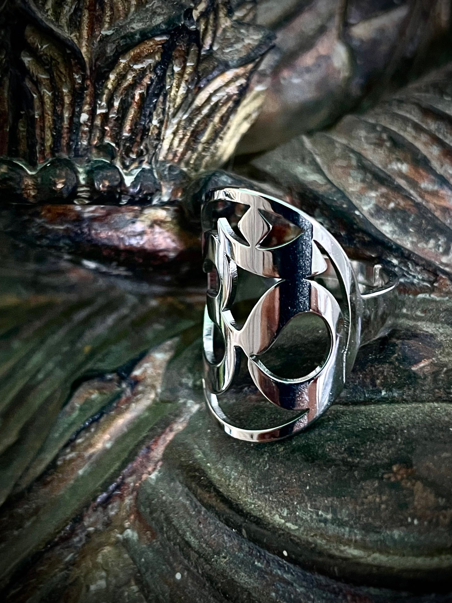 Large Shiny Silver Stainless Steel OM Ring