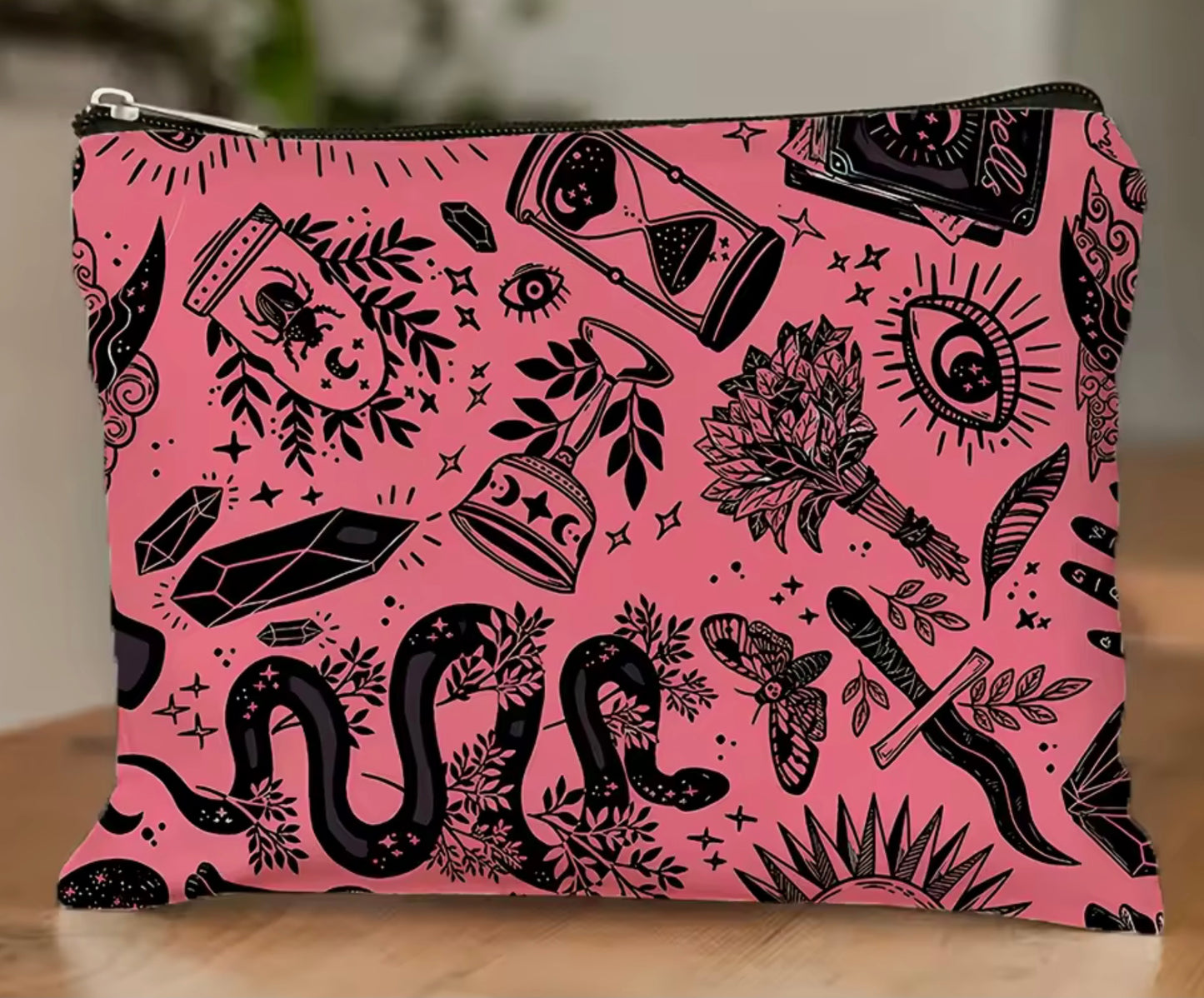 Make up bag, Mojo Bag, Tarot Card Pouch w/ zipper