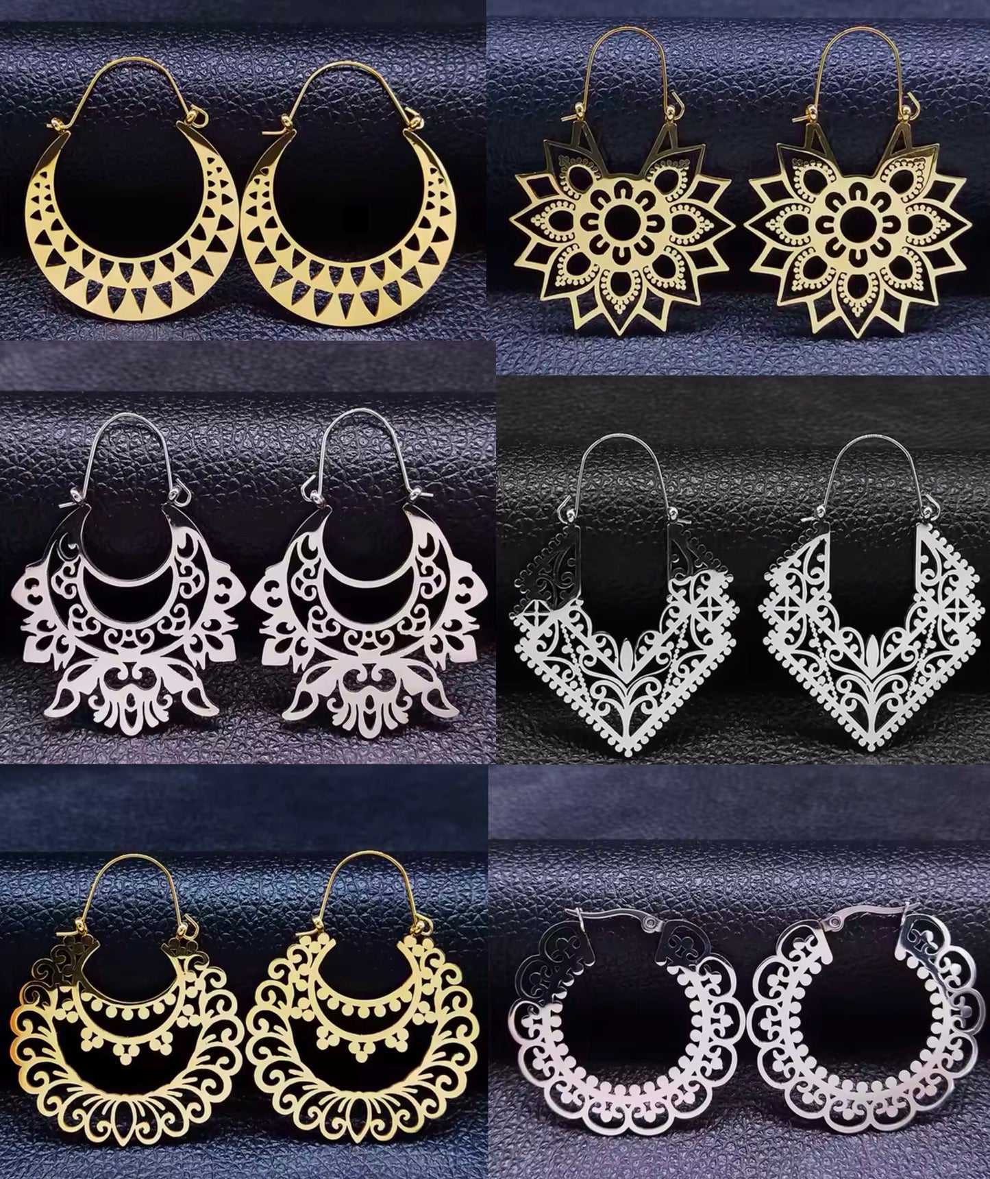 Mandala Style Hoop Earrings