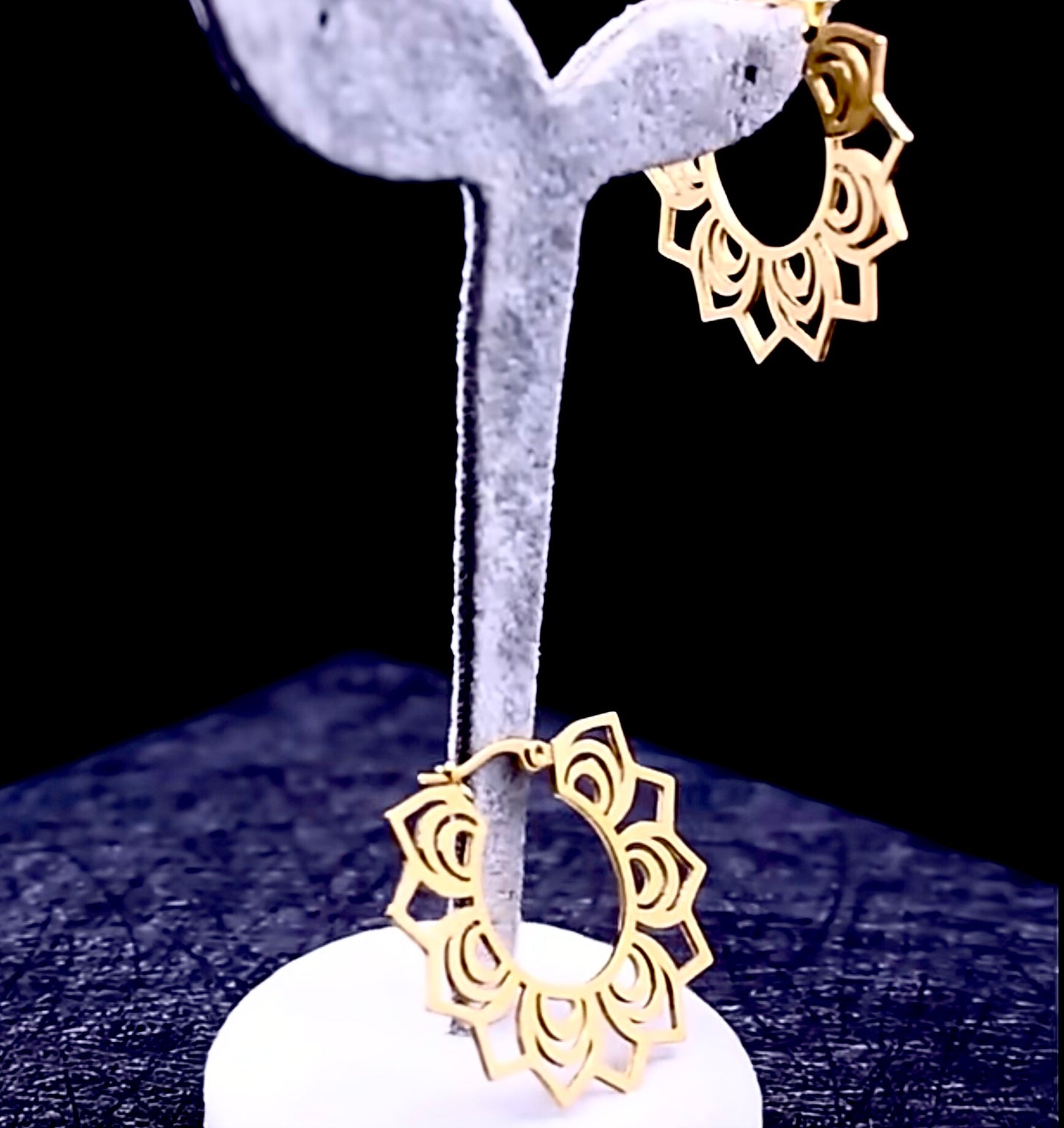 Gold Mandala Hoops
