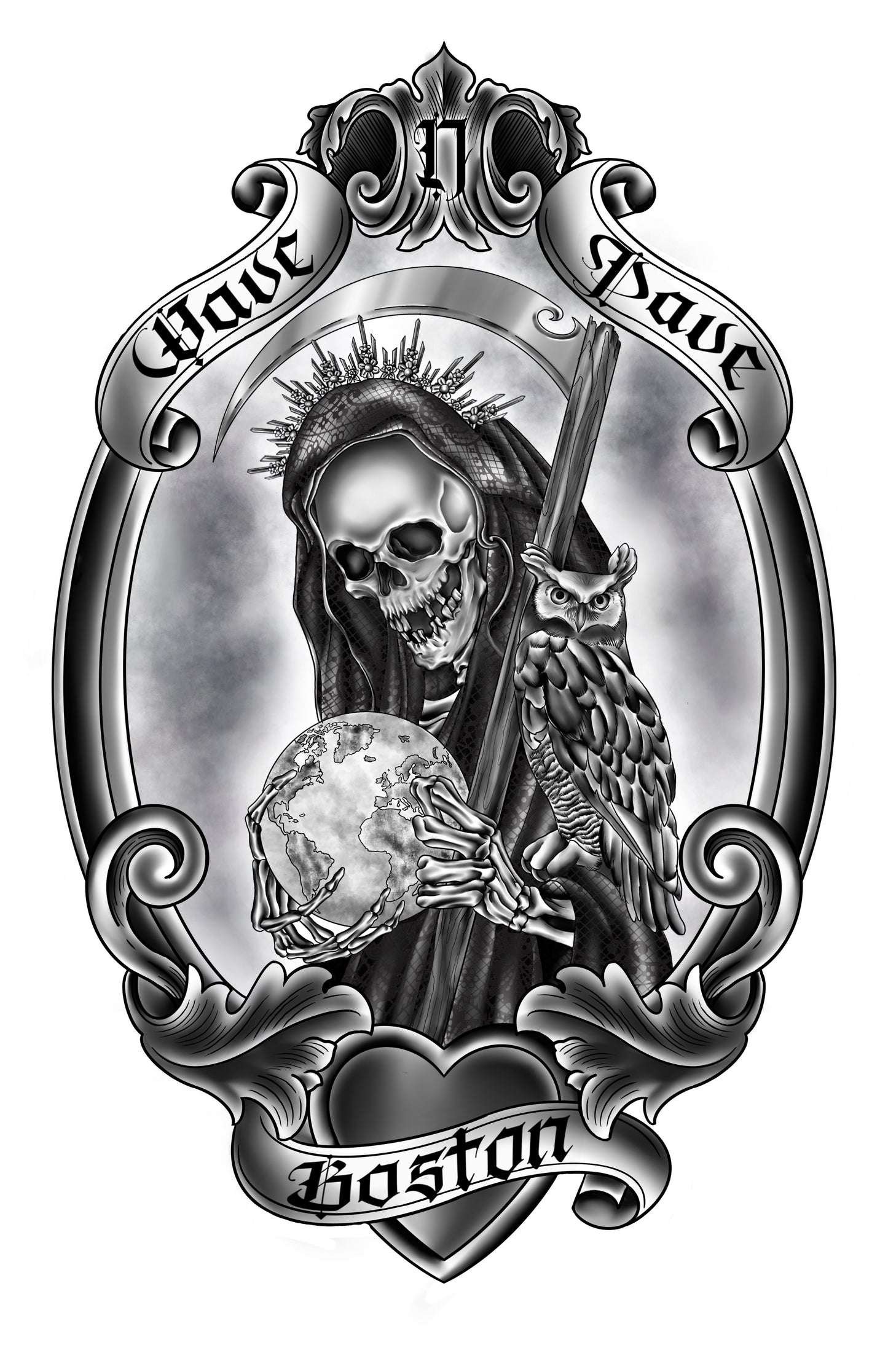 Santa Muerte Boston Mens Tee