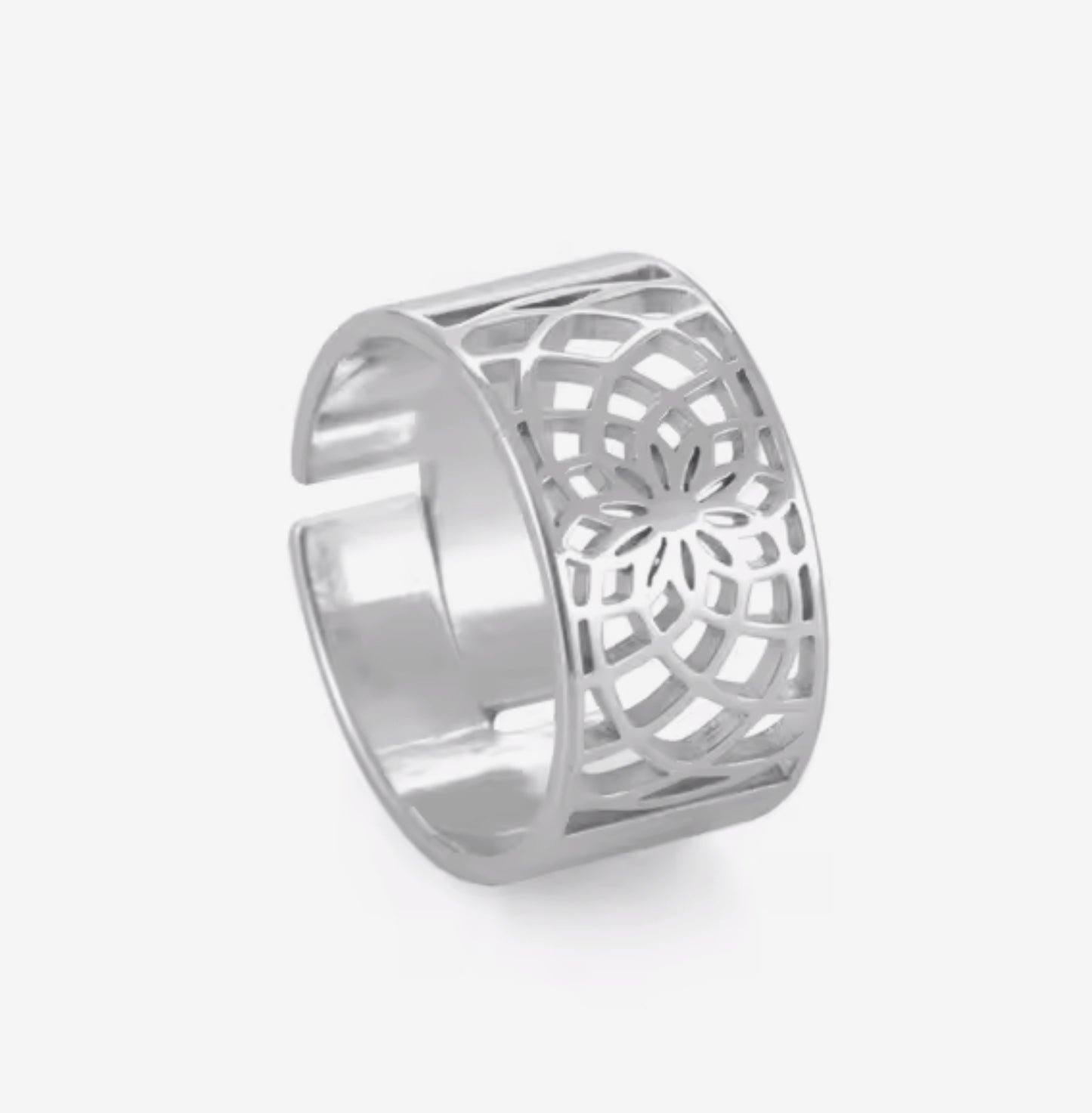 Sacred Geometry Flower of Life Mandala Ring