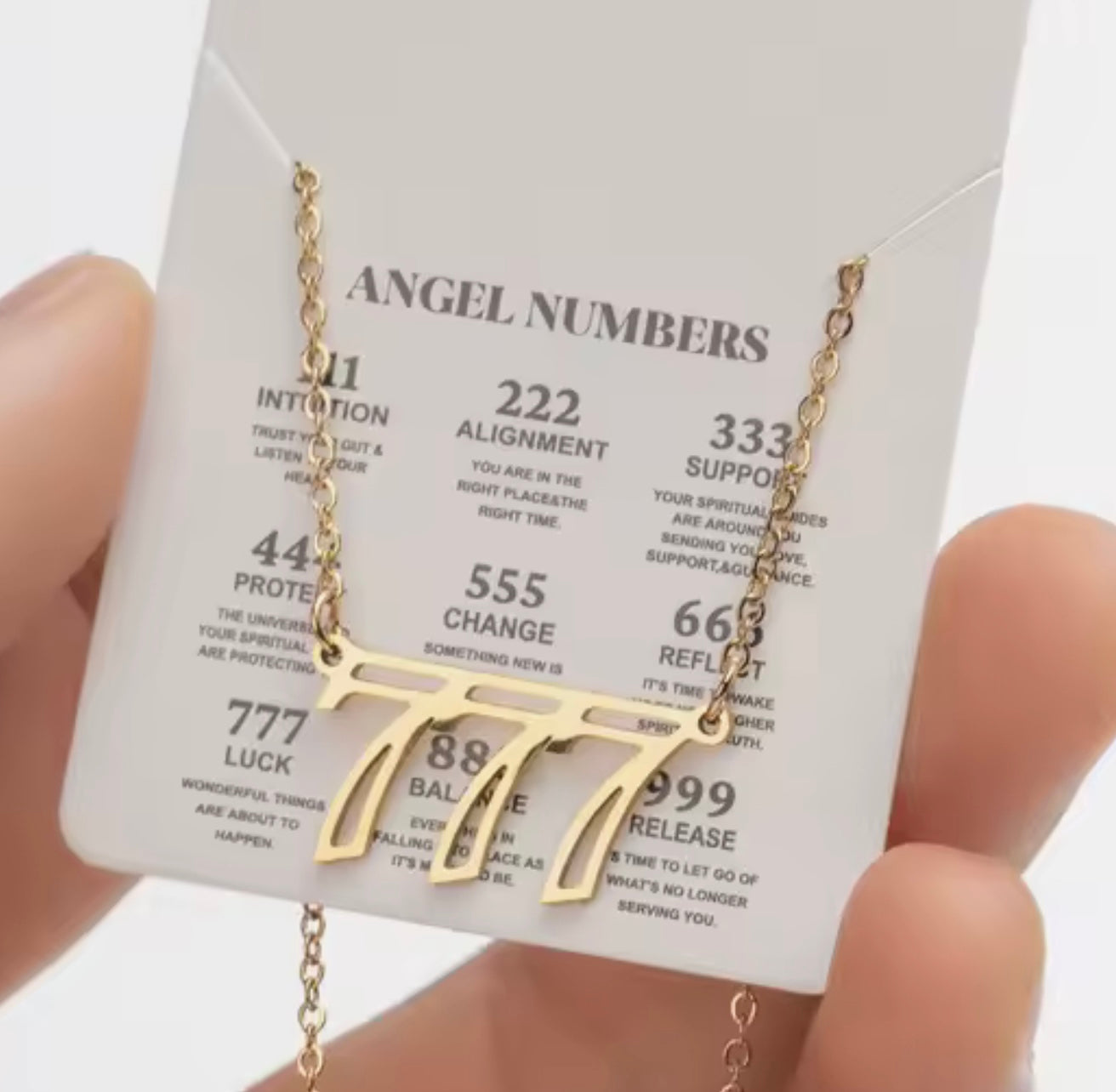Angel Number Necklace in Silver (various styles & numbers)