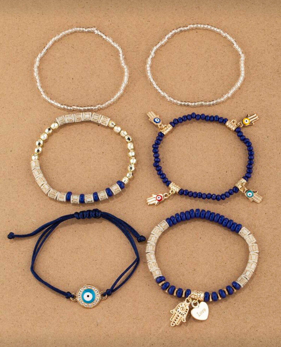 Evil Eye 6 bracelet set- multiple colors to choose from