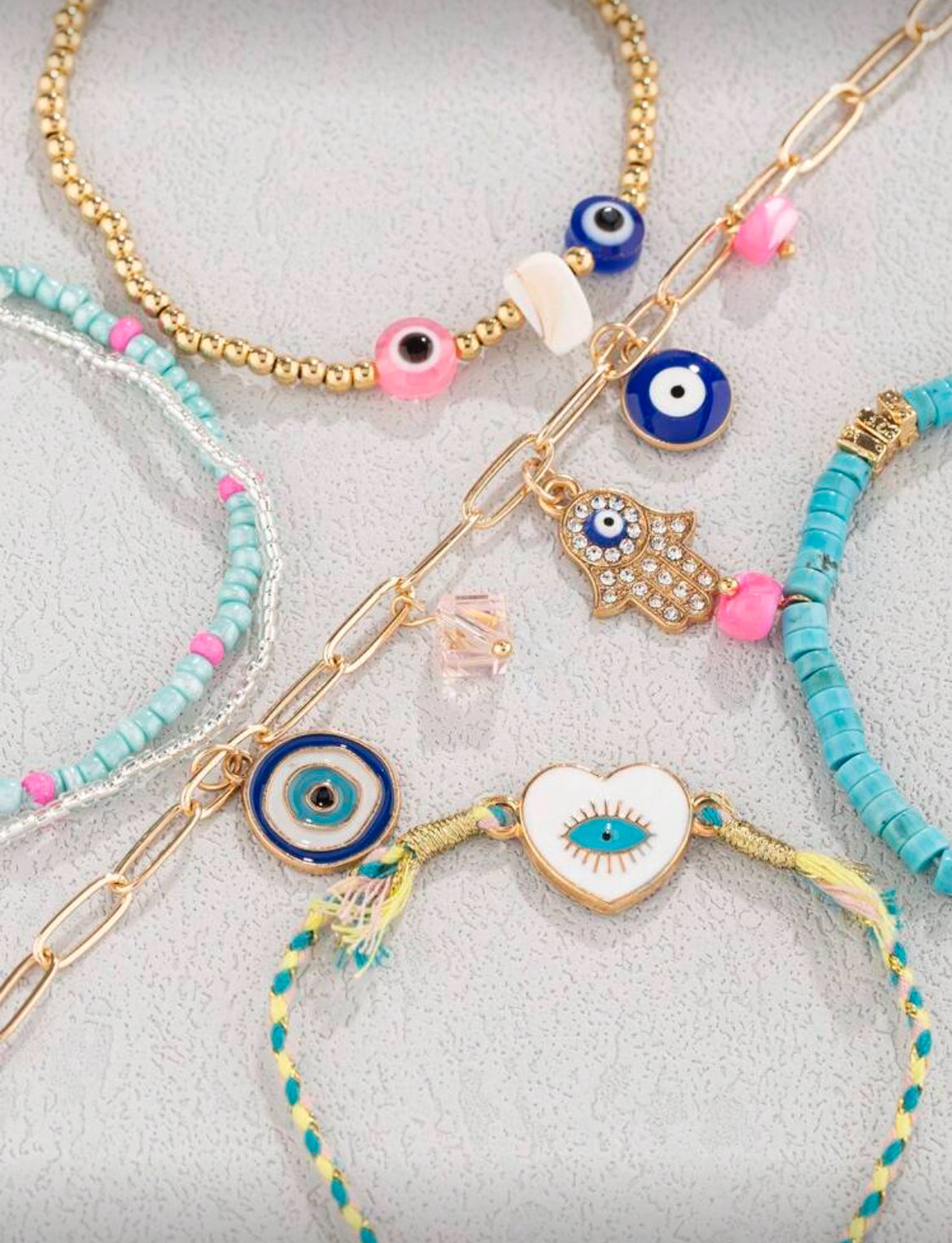 Evil Eye 6 bracelet set- multiple colors to choose from