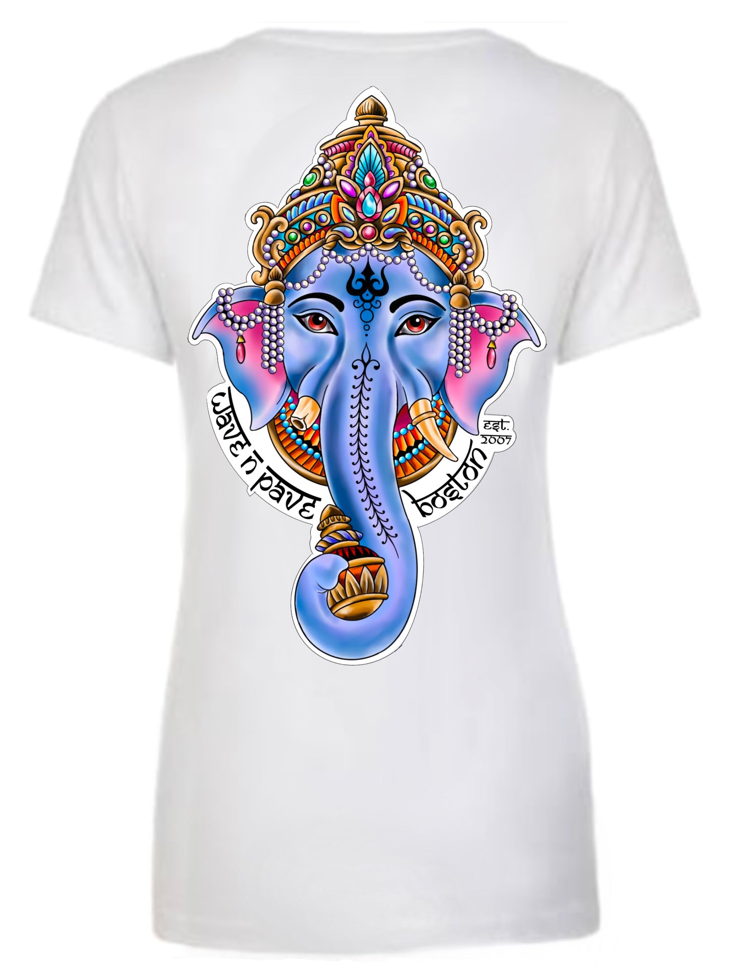 Ganesha Womans Fitted V-Neck Tee Shirt