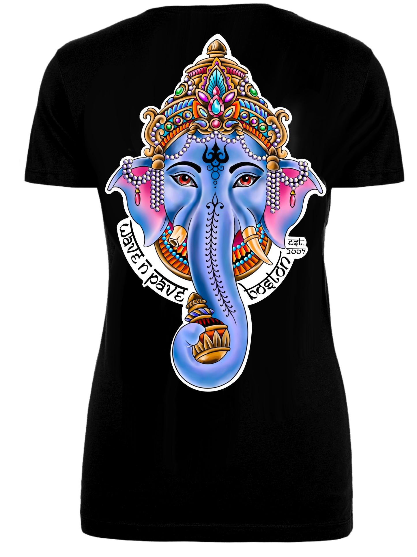 Ganesha Womans Fitted V-Neck Tee Shirt