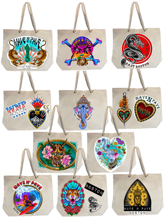 Original Artwork Canvas Tote Bag- 11 styles to choose from!