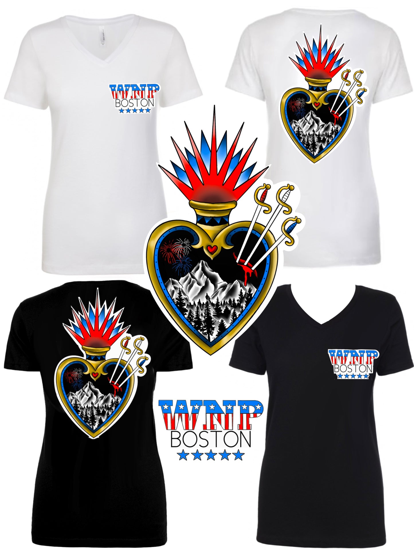 Land Of The Free Womans V-Neck Tee