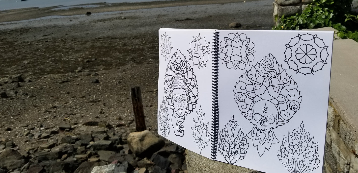 Original Tattoo Flash Coloring Book - Carissa Lee Sketchbook Vol 1.