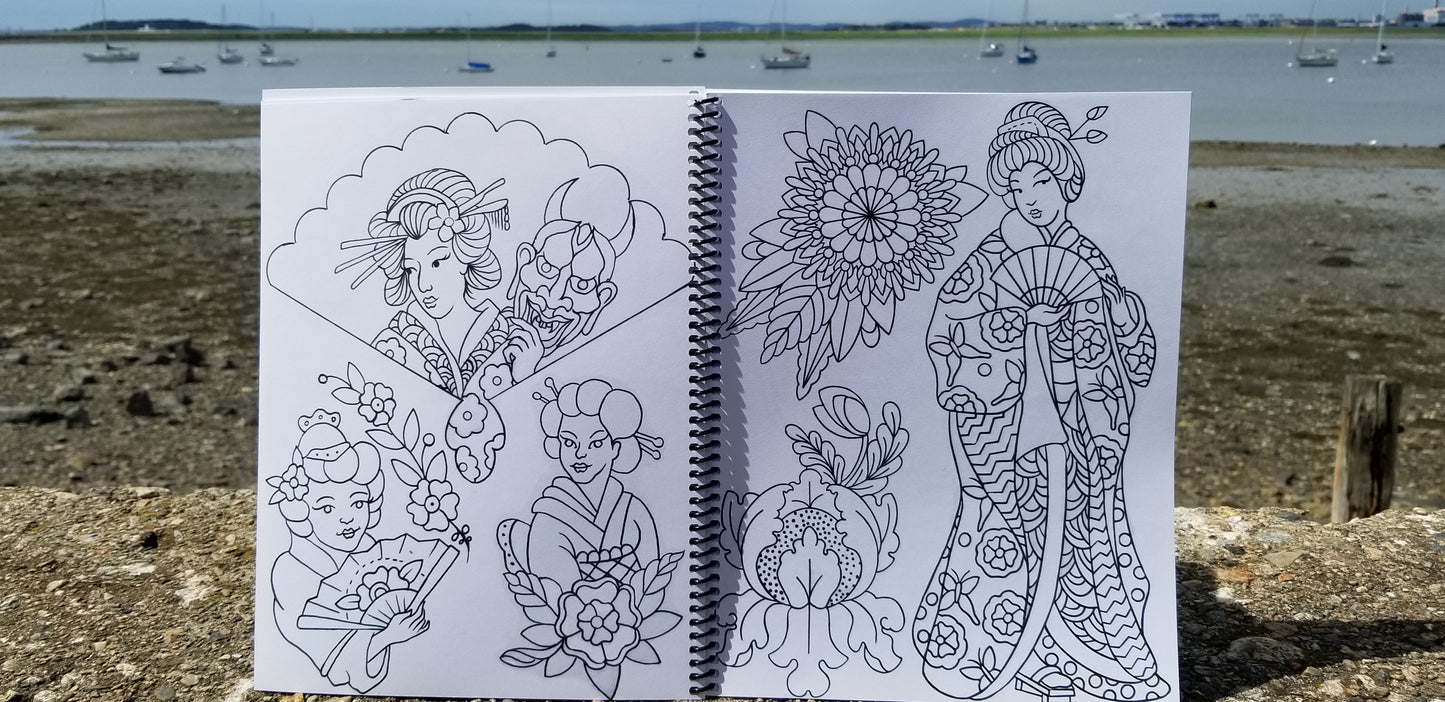 Original Tattoo Flash Coloring Book - Carissa Lee Sketchbook Vol 1.