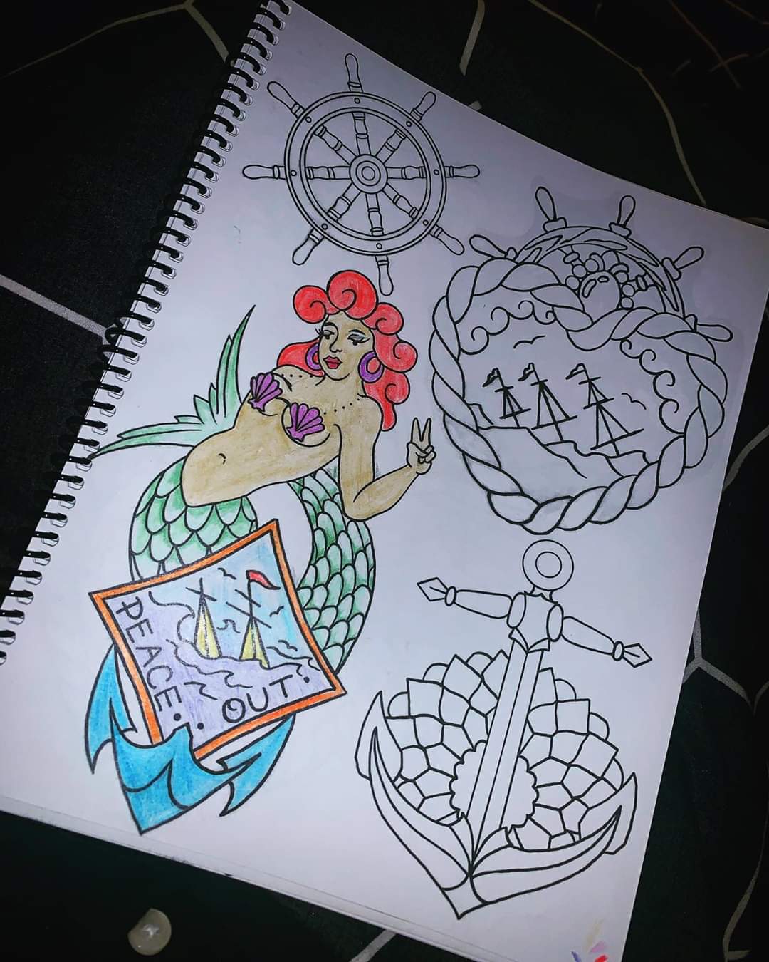 Original Tattoo Flash Coloring Book - Carissa Lee Sketchbook Vol 1.