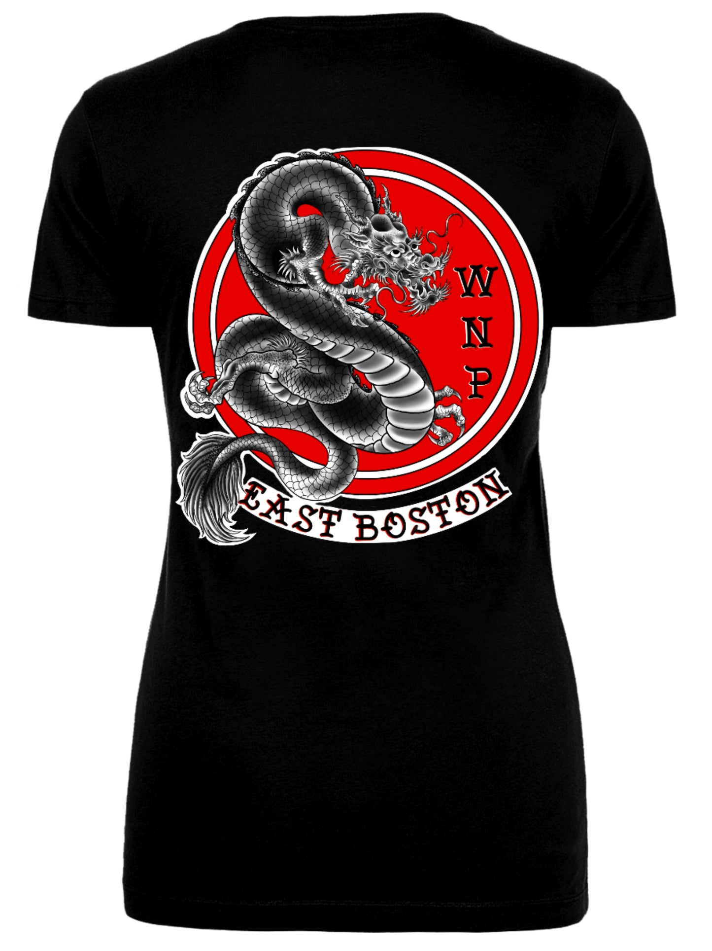 East Boston Dragon Woman’s Fitted-V Neck Tee