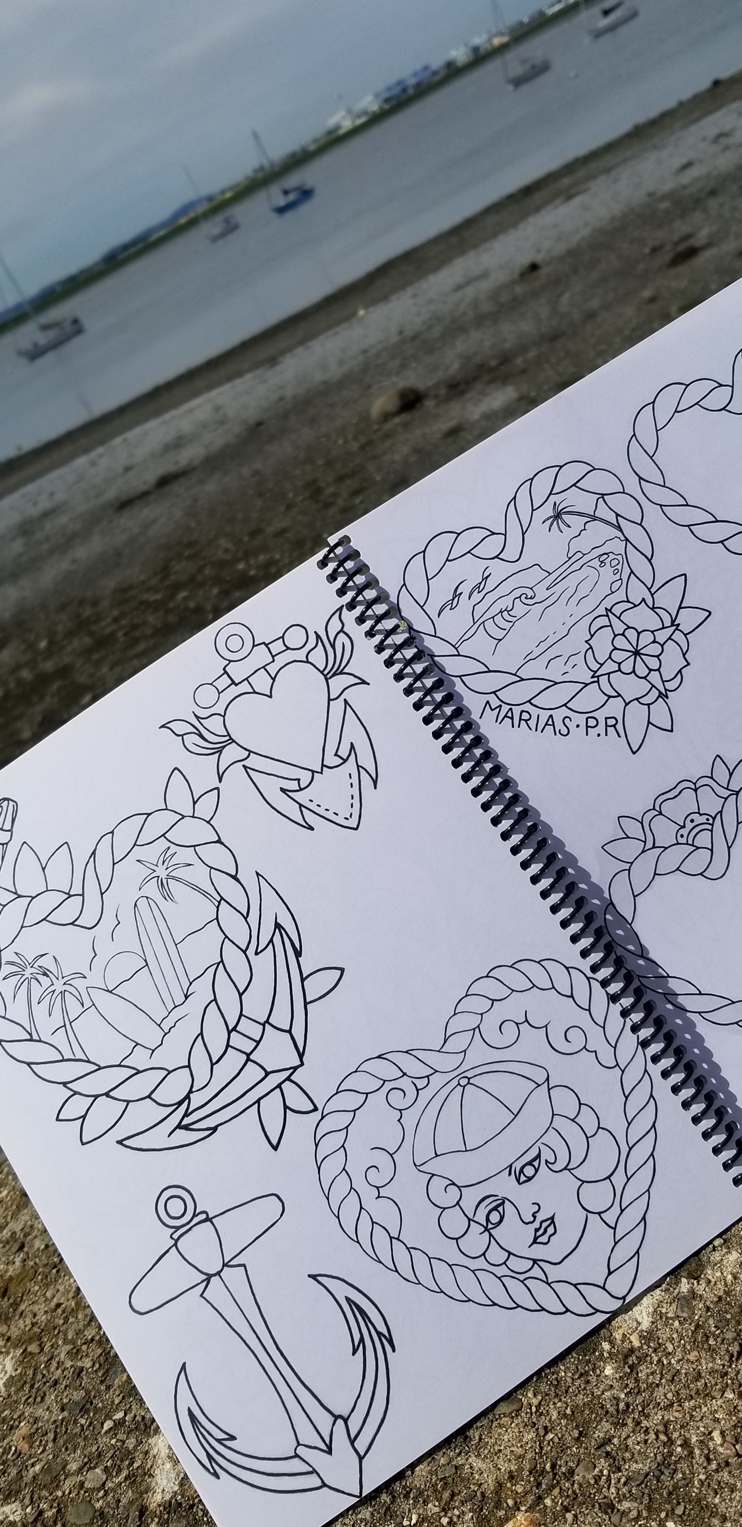Original Tattoo Flash Coloring Book - Carissa Lee Sketchbook Vol 1.