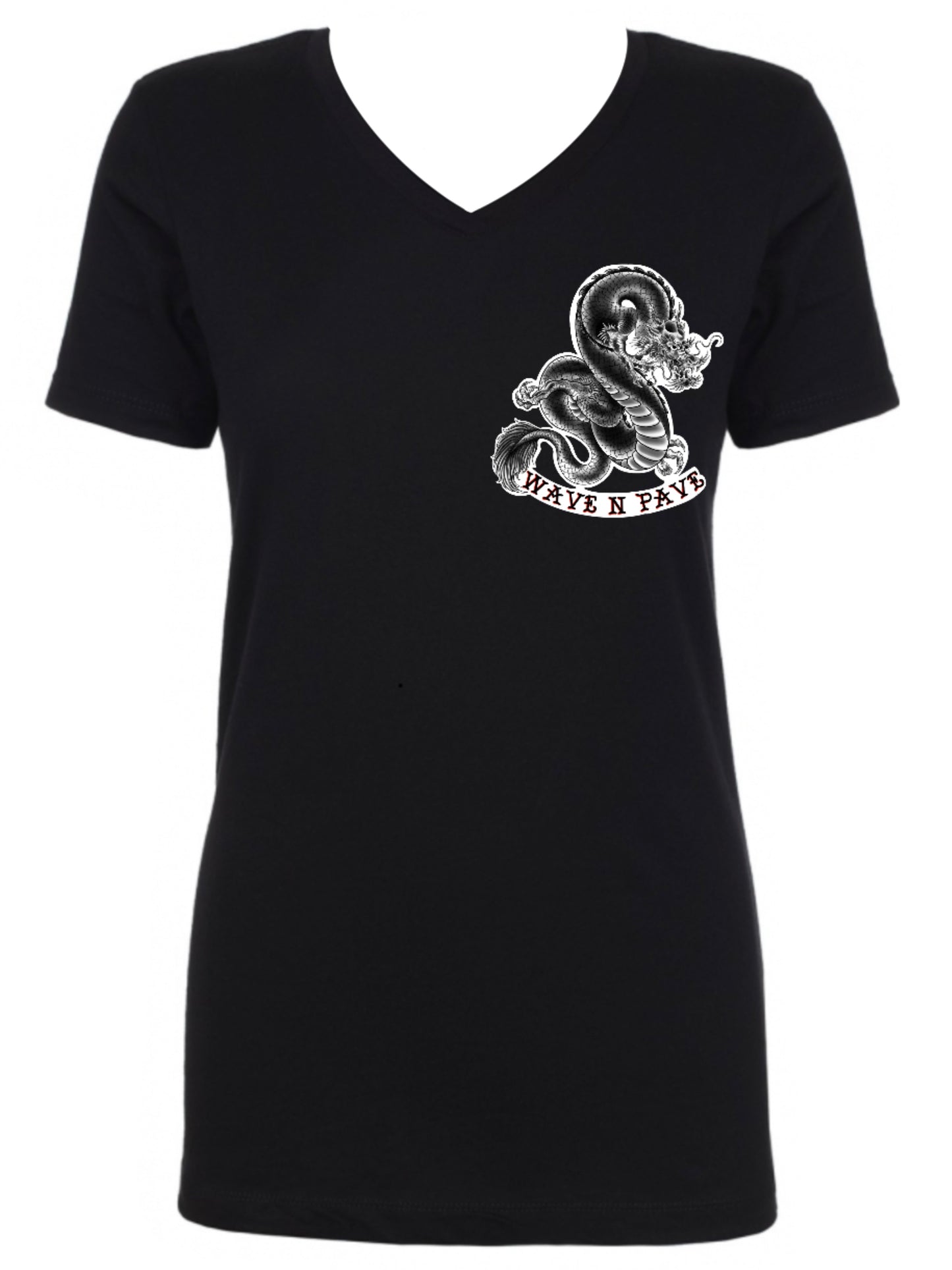 East Boston Dragon Woman’s Fitted-V Neck Tee