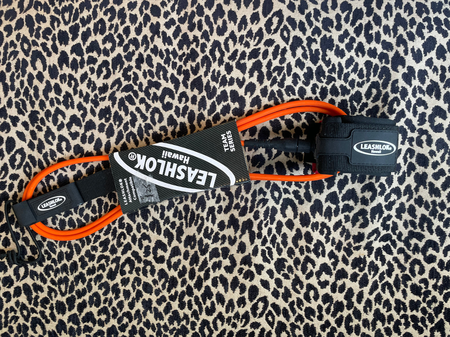 Leashlok Hawaii Heavy Series 7mm  Surfboard Leash - Orange/Black, 7 Ft