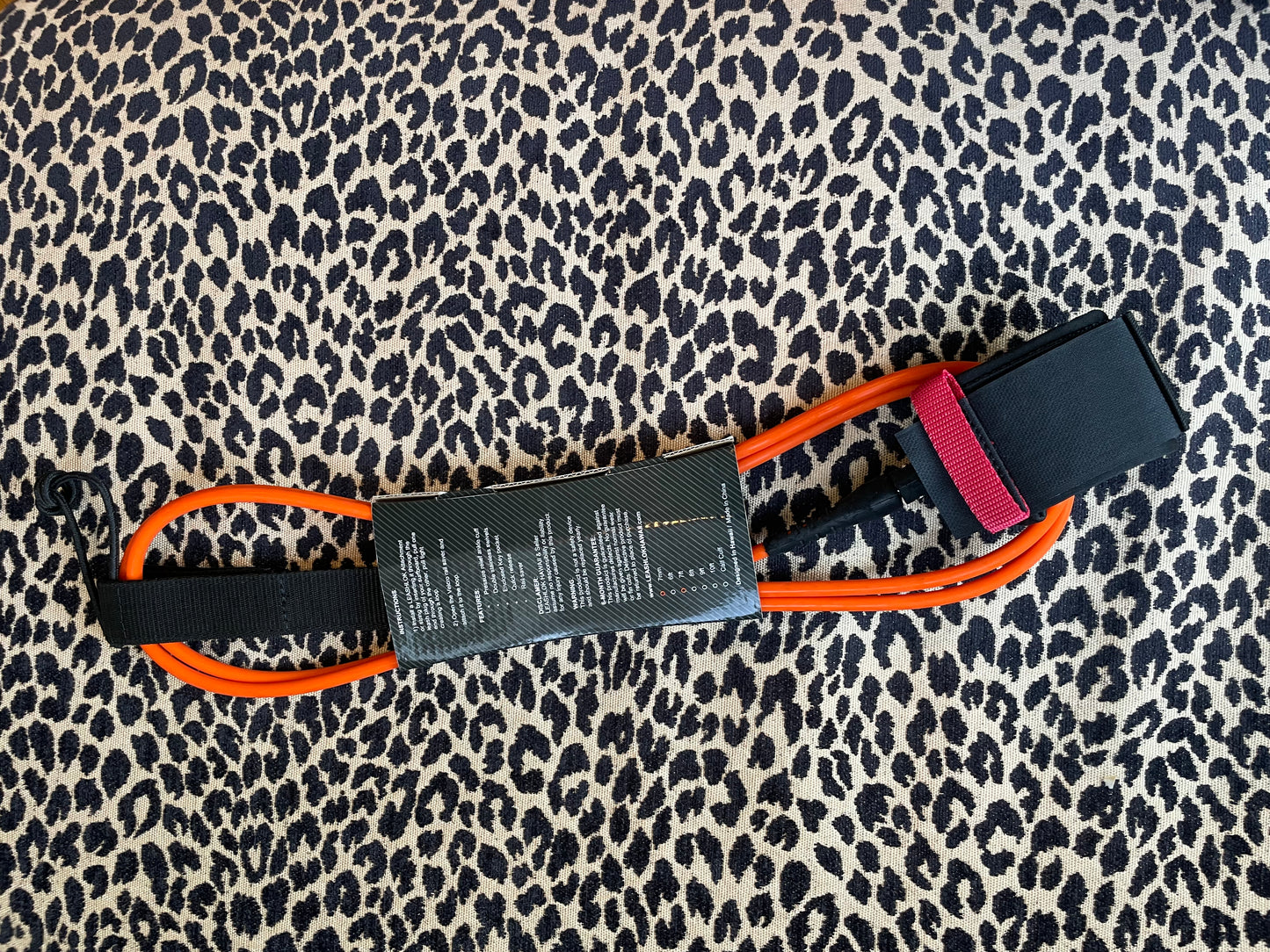 Leashlok Hawaii Heavy Series 7mm  Surfboard Leash - Orange/Black, 7 Ft