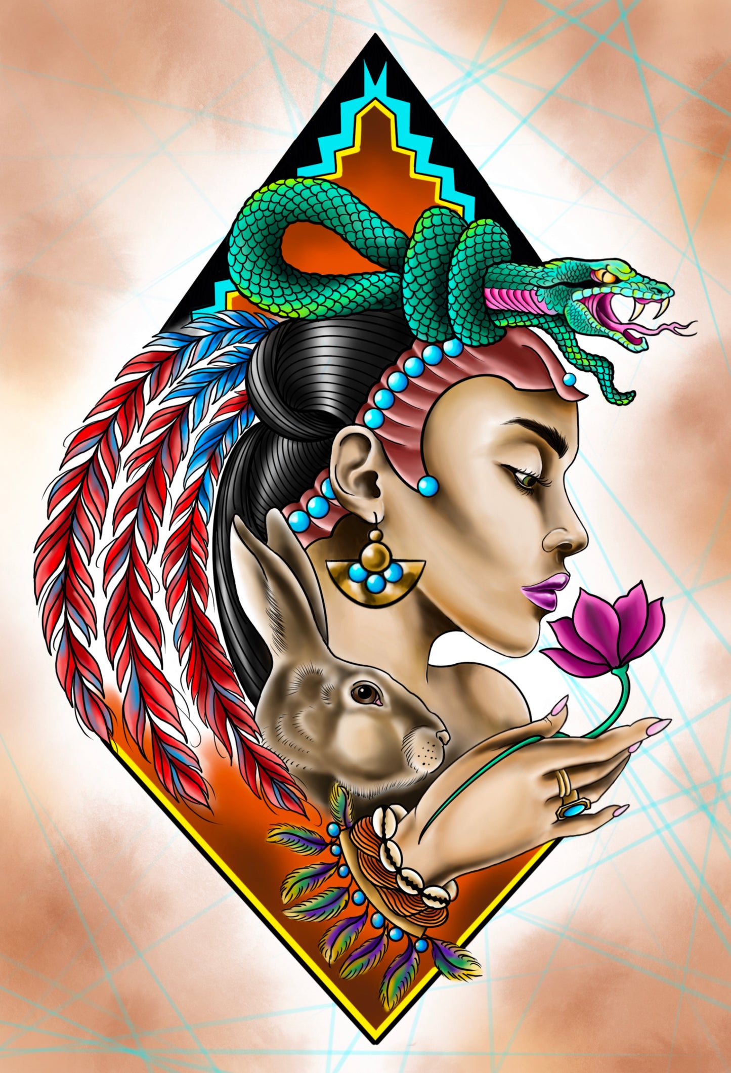 Ixchel Original Art Print on Canvas